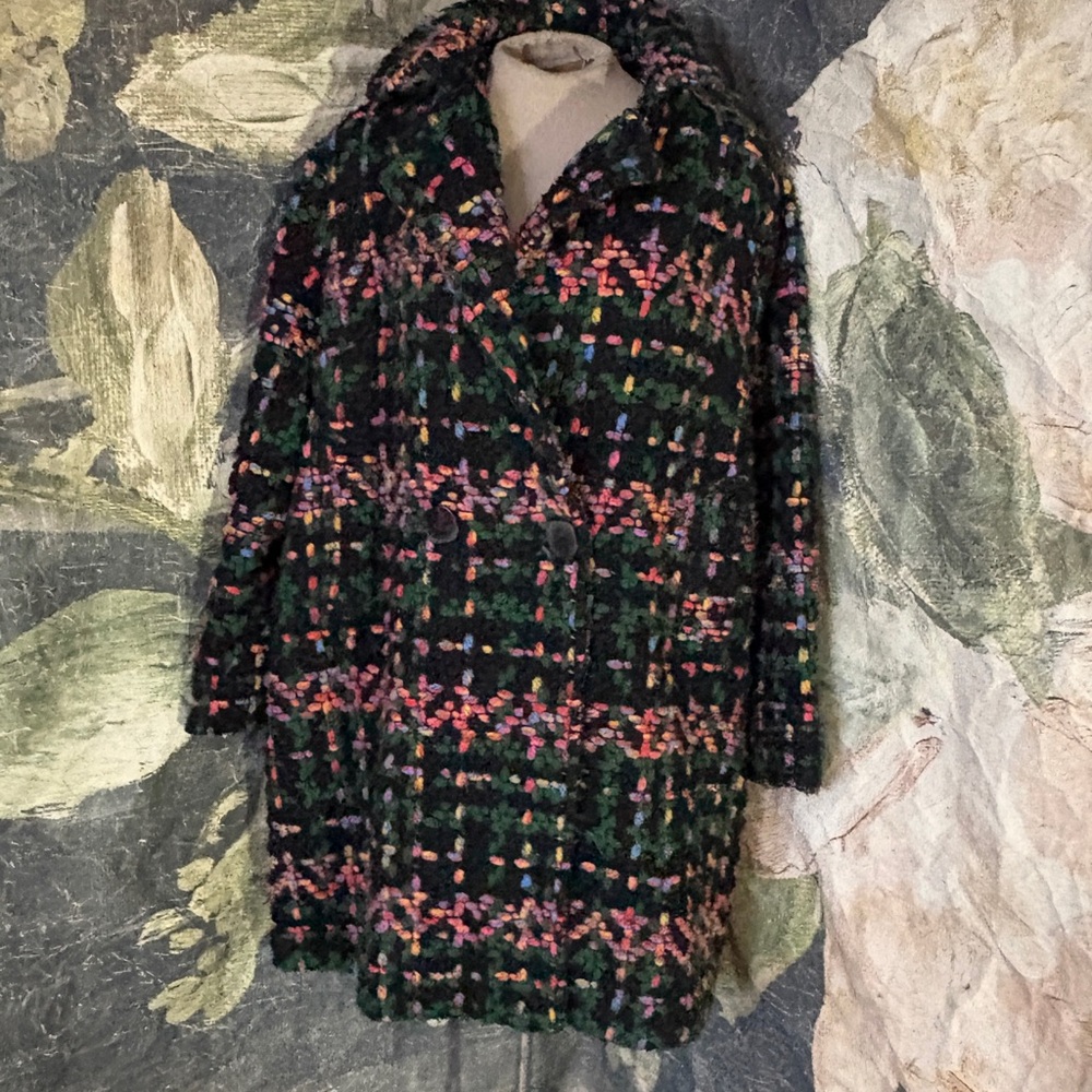 Anthropologie Pepaloves Piccadilly Tweed Coat